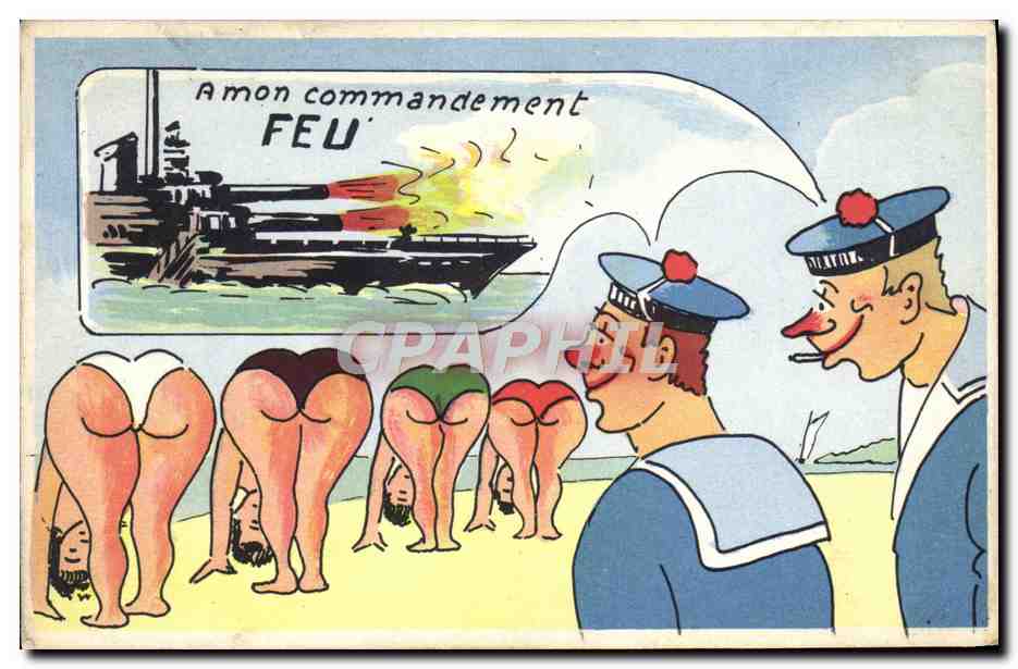 CPA Bateau Guerre Marins Femmes Pin Up 