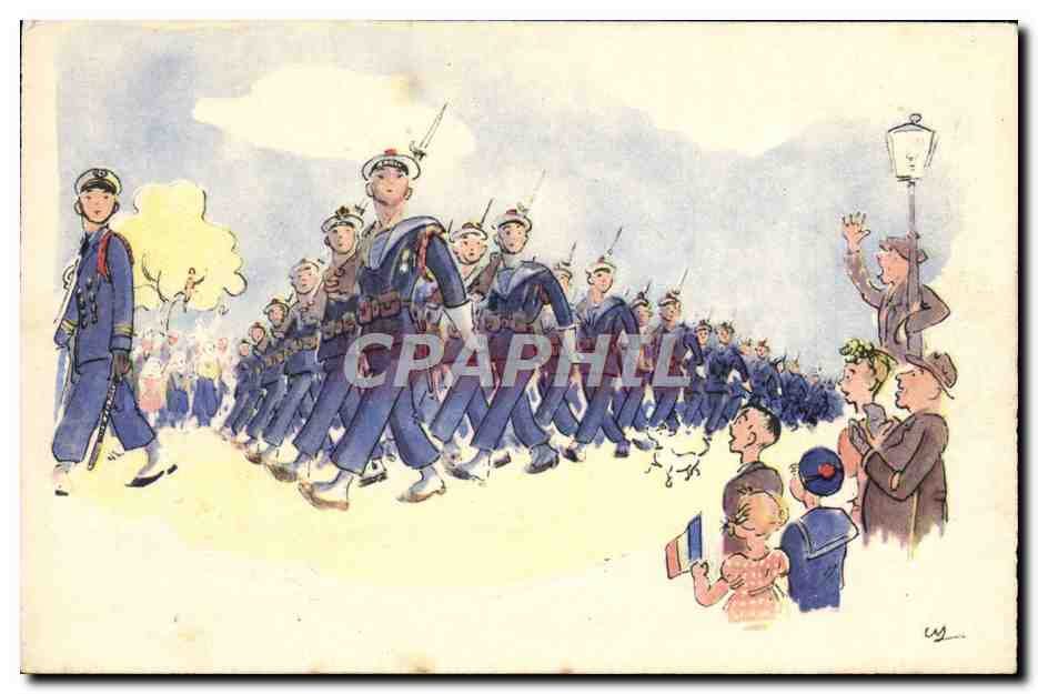 CPA Bateau Guerre Fusiliers 
