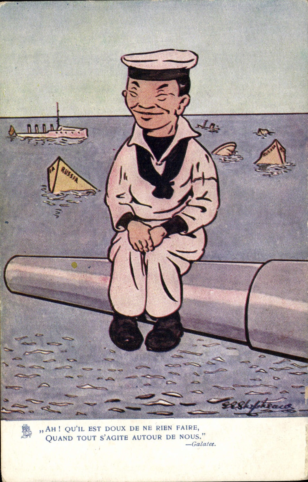 Sailor enjoying calm — Galata — Raphael Tuck & Sons