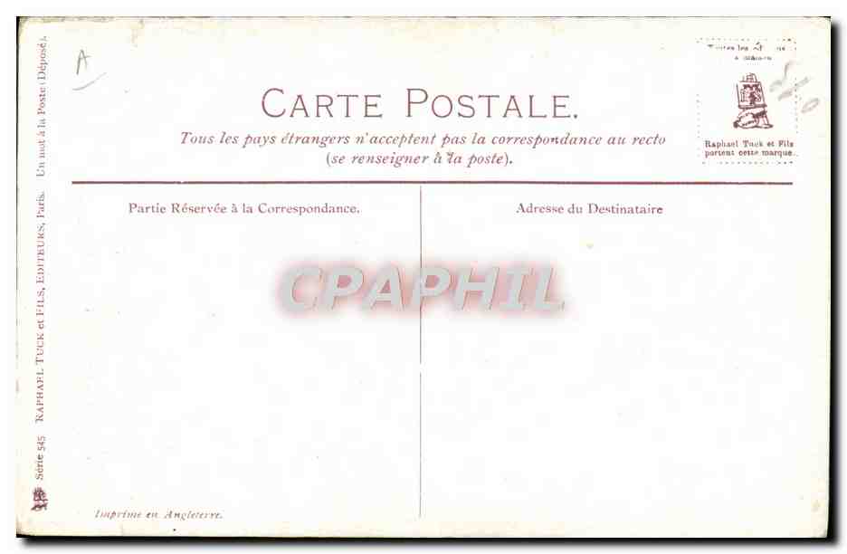 Sailor enjoying calm — Galata — Raphael Tuck & Sons — Verso