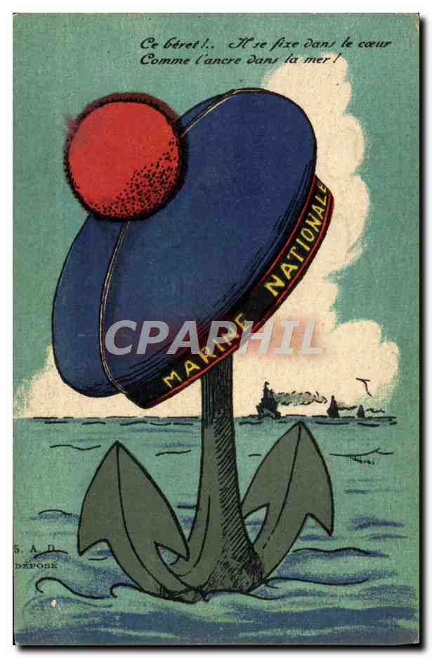 CPA Bateau Guerre Marine Francaise Ancre 