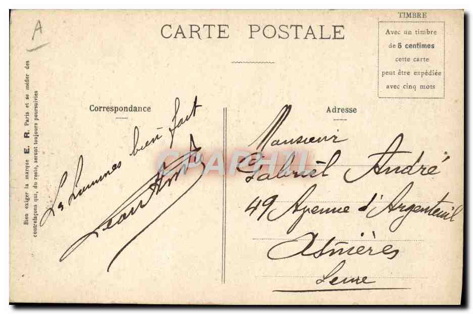 Nos braves marins — A la baignade !!! — E.R., Paris, Modèle déposé n°92 — Reverso