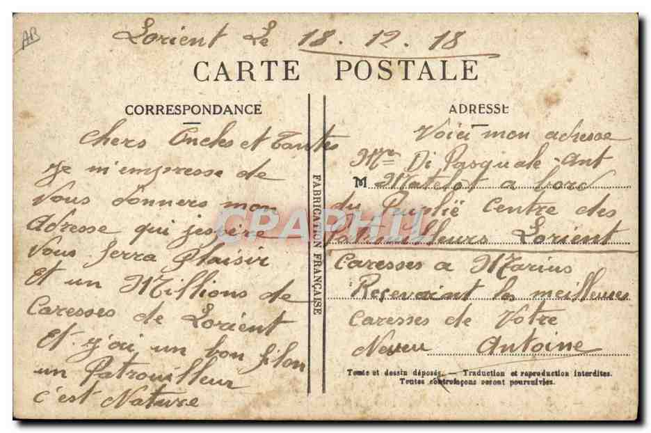 Nos marins (à bord) — La partie de danse — Plang, n° 1504 — Verso