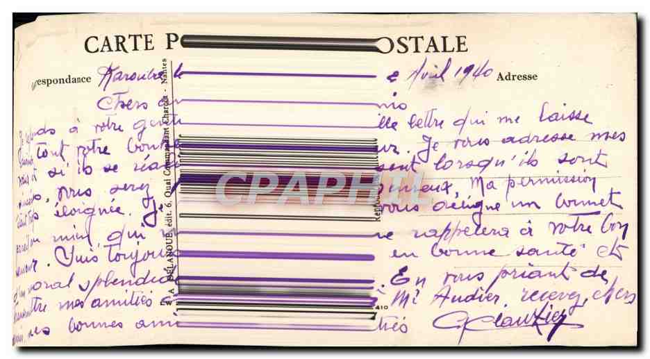 CPA Bateau Guerre Pompon Porte Bonheur  — Verso