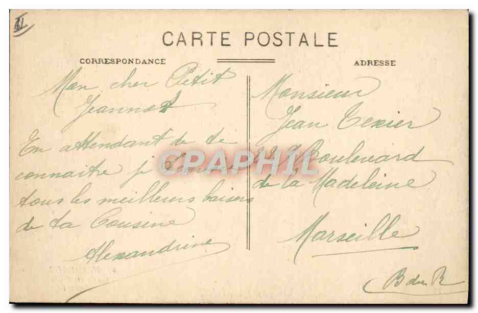 CPA Tramway Train Bordeaux Gare du Midi  — Verso