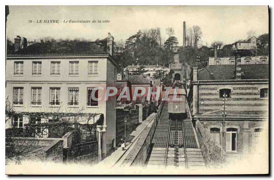 CPA Tramway Train Le Havre Le funiculaire de la cote 