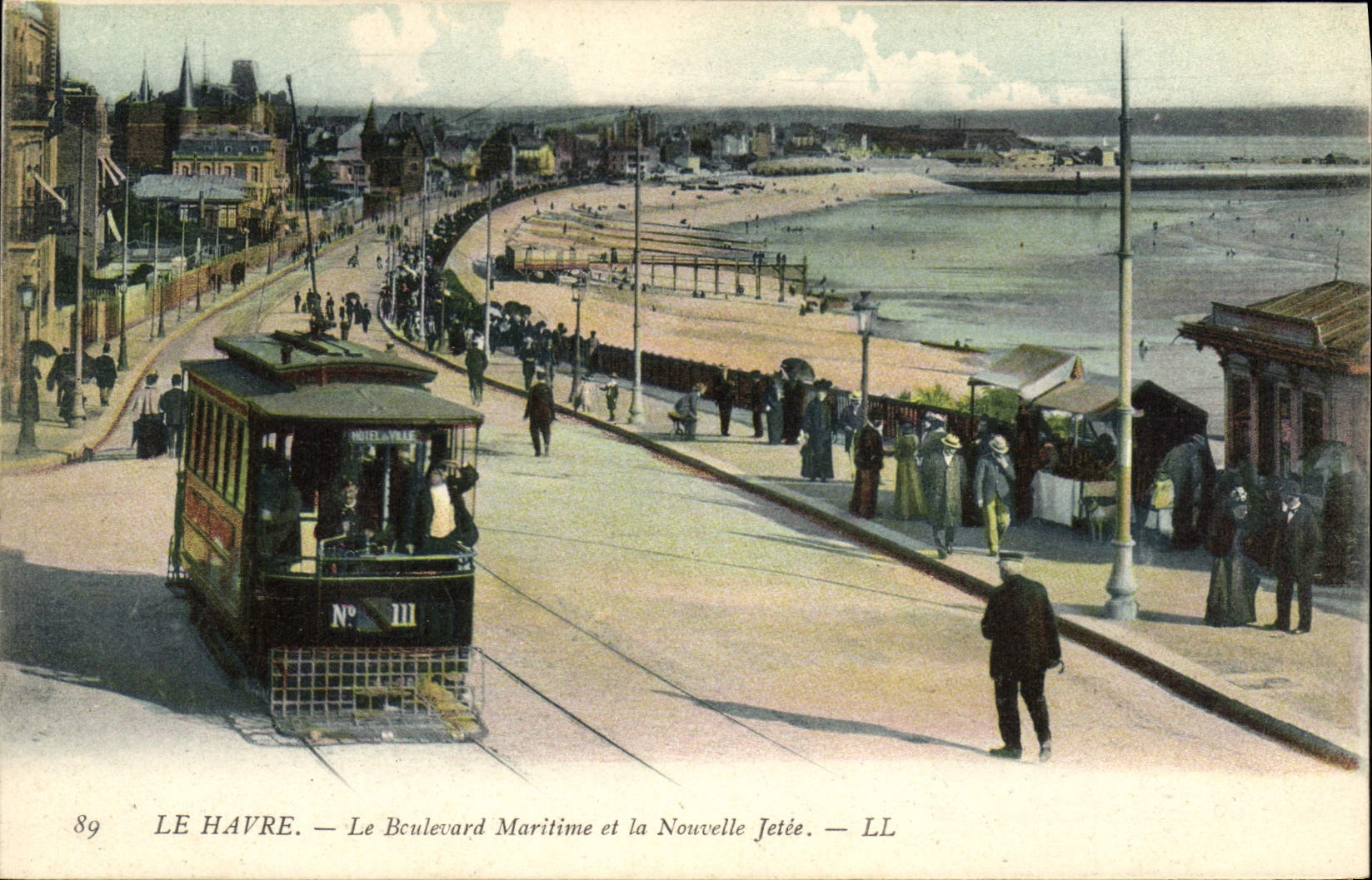 CPA Tramway Train le Havre Boulevard maritime et la nouvelle jetee