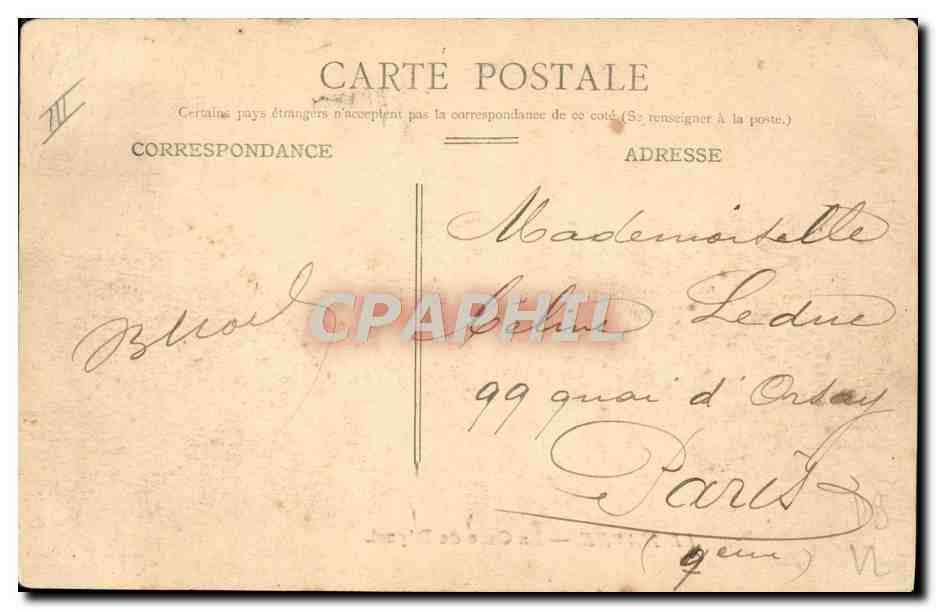 CPA Tramway Train le Havre En gare du depart  — Verso