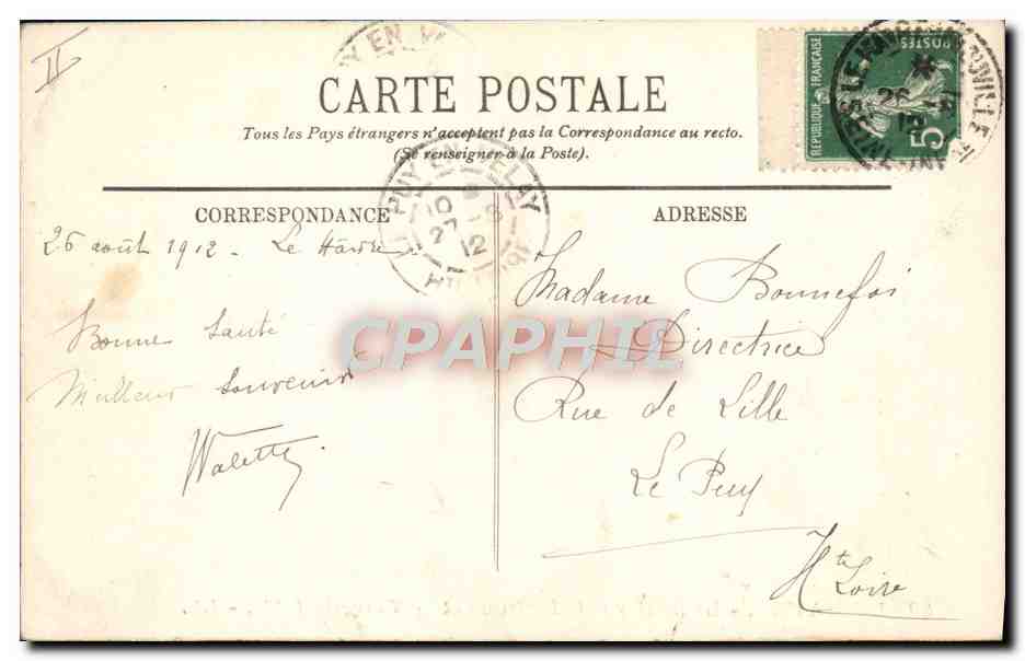CPA Tramway Train le Havre le boulevard maritime et la nouvelle jetee — Verso