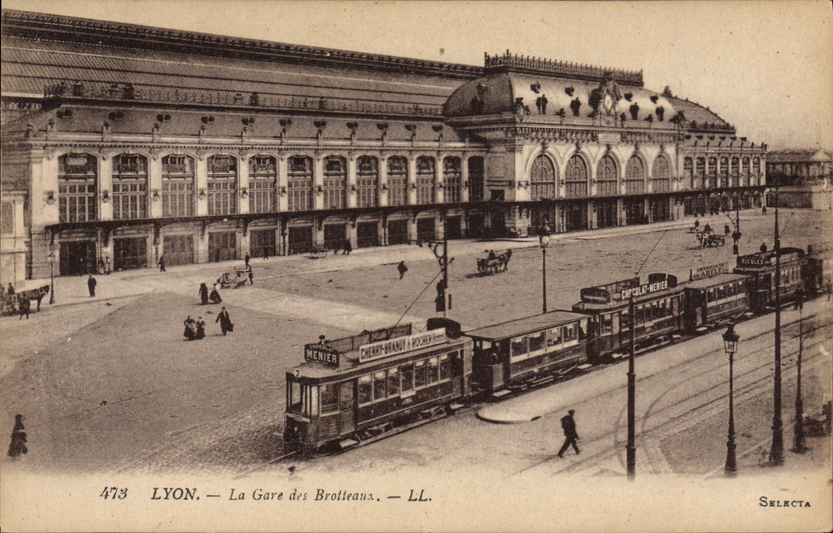 CPA Tramway Train Lyon La gare des Brotteaux