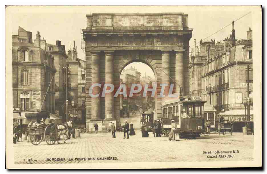 CPA Tramway Train Bordeaux Porte des Salinieres