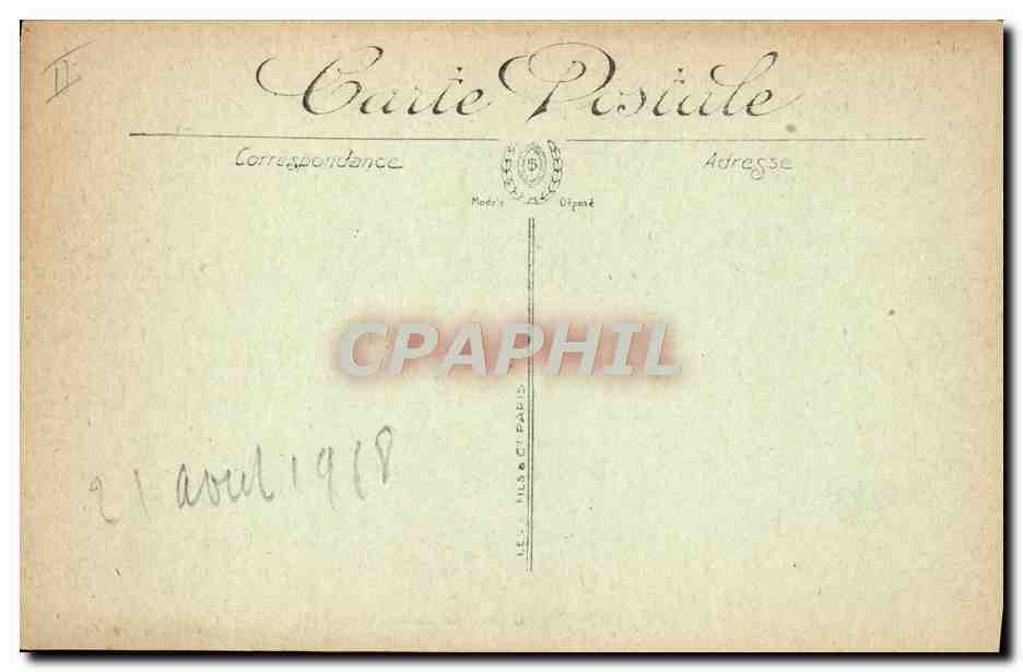 CPA Tramway Train Tours La place du palais de justice Avenue de Grammont et Hotel Metropole  — Verso