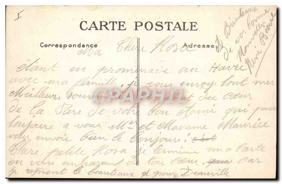 CPA Tramway Train Le Havre boulevard albert 1er et la plage — Verso