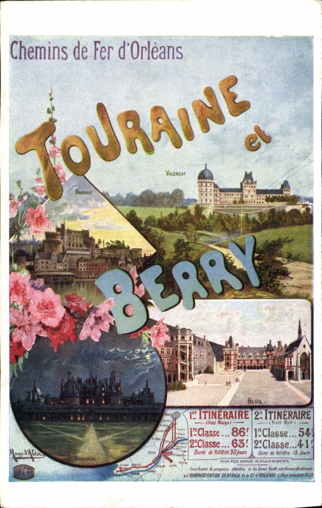 CPA Fantaisie Illustrateur Chemins de fer d'Orleans Touraine et Berry Train
