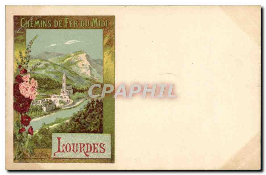 CPA Fantaisie Illustrateur Chemins du Fer de Midi Lourdes Train