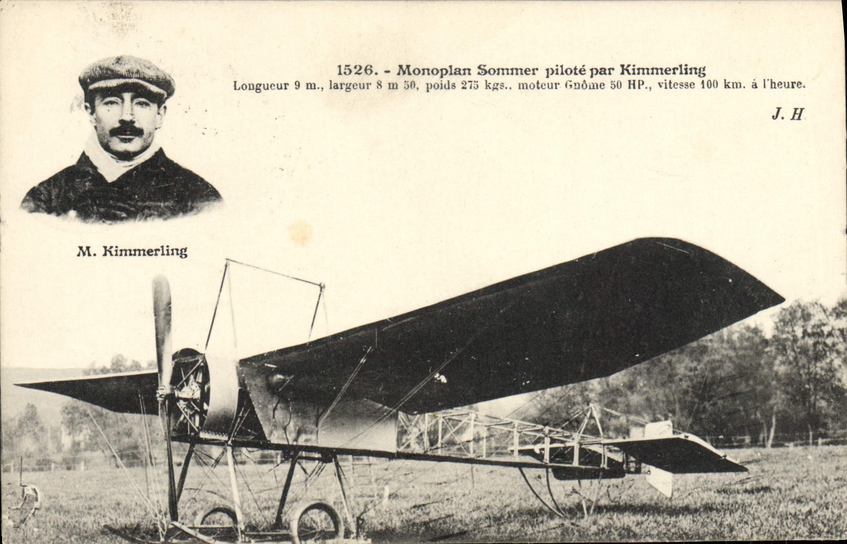 CPA Avion Aviation Monoplan Sommer pilote par Kimmerling 