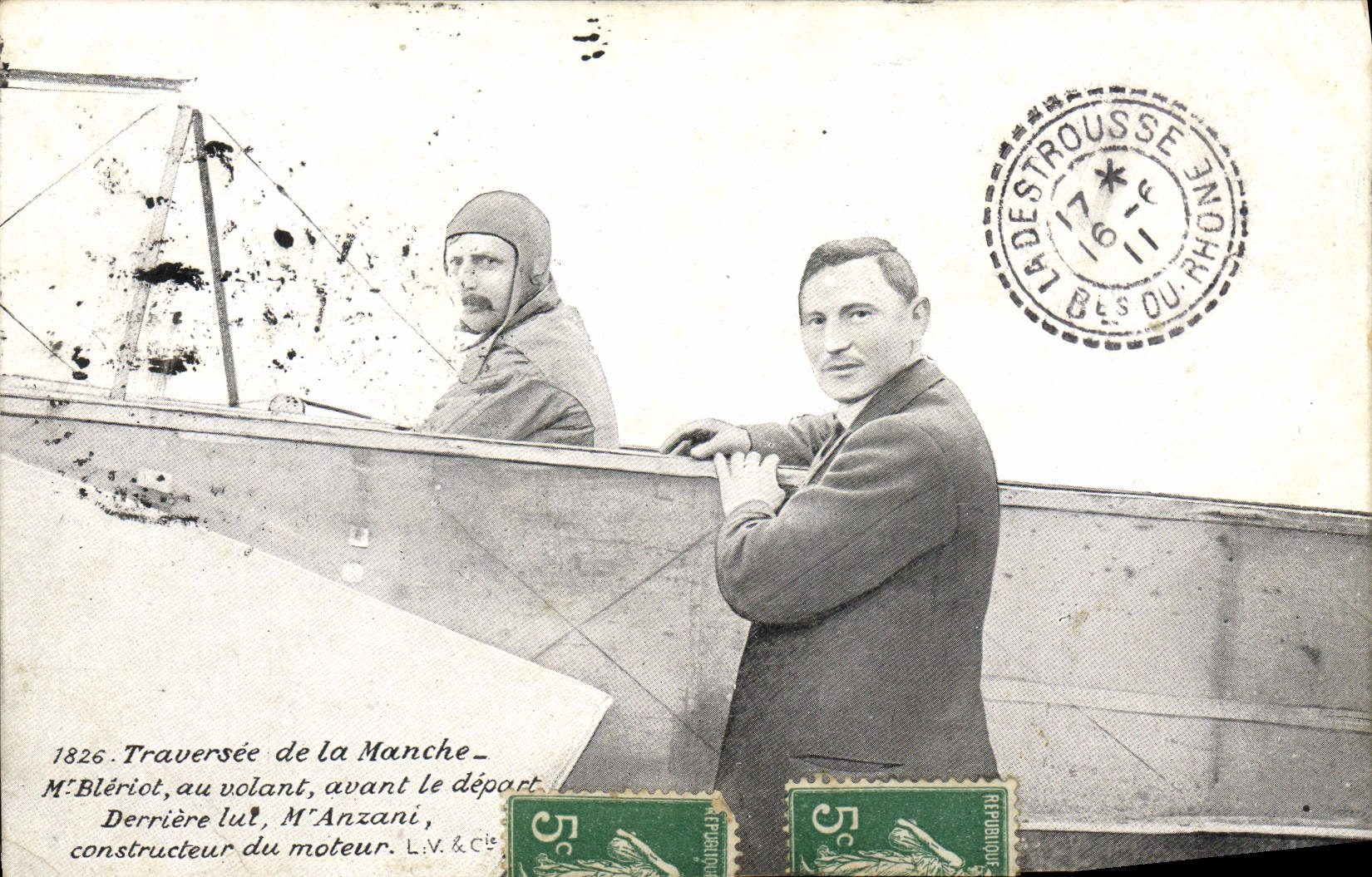 CPA Avion Aviation Traversee de la manche Bleriot Anzani 