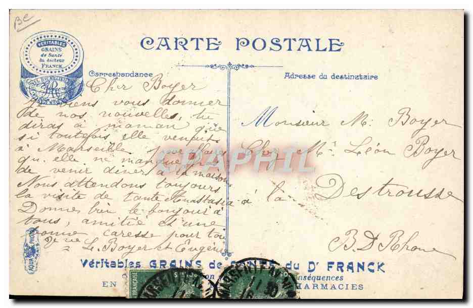 CPA Avion Aviation Traversee de la manche Bleriot Anzani  — Back