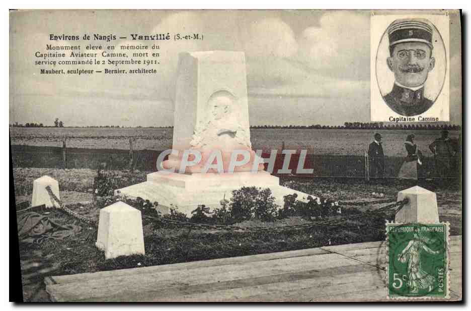 CPA Avion Aviation Environs de Nangis Vanville Capitaine Aviateur Camine 
