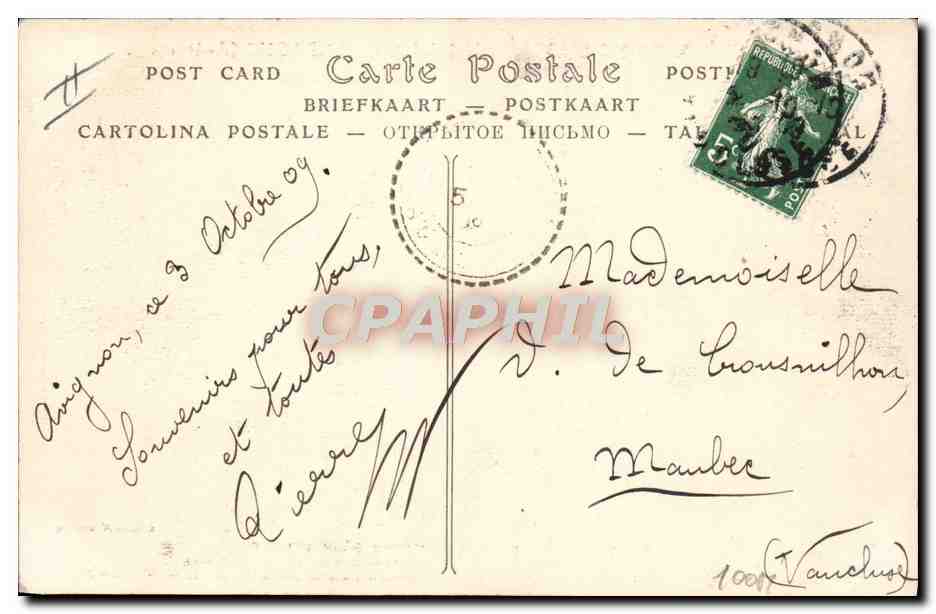 CPA Avion Aviation Grande semaine d'aviation de la Champagne Aout 1909 Un virage de Farman autour d'un pylone  — Verso