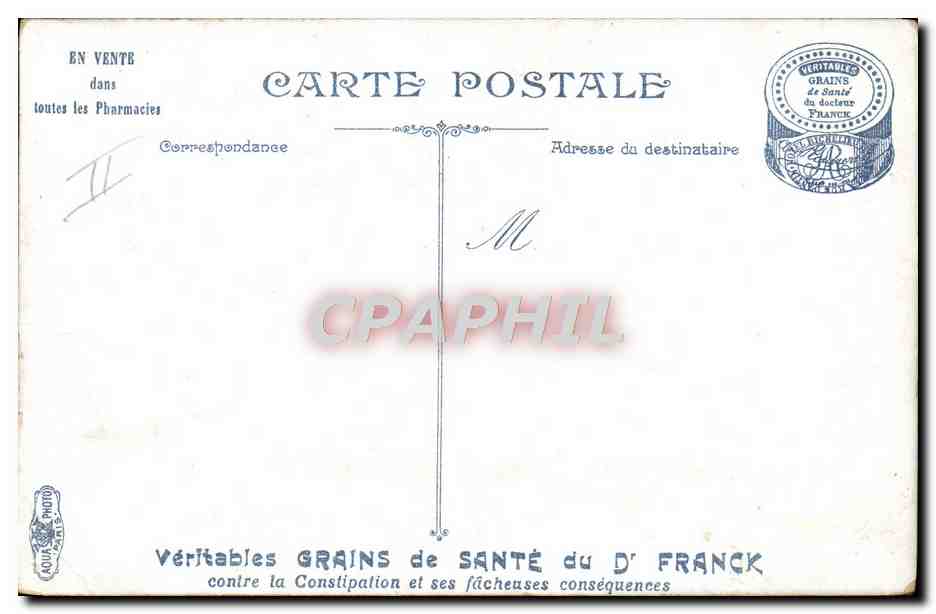Traversée de la Manche — Blériot, avant de partir, fait un tour sur la falaise pour s'assurer du vent — L.V. & C° — Verso