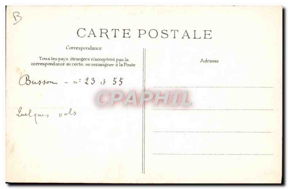 CPA Avion Aviation Busson sur monoplan Bleriot  — Rückseite