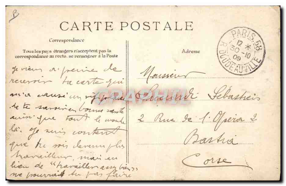 CPA Avion Aviation Paris le comte de lambert sur son biplan Wright vole de Juvisy a la Tour Eiffel Paris  — Rückseite