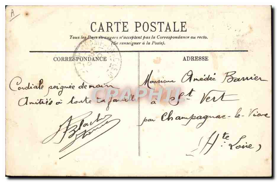 CPA Avion Aviation Monoplan Antoinette de M Hubert latham  — Rückseite