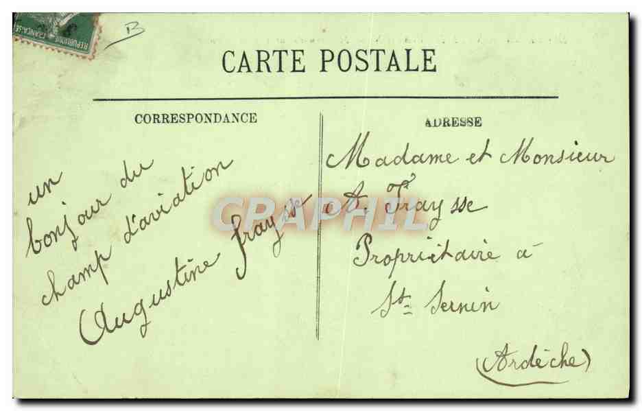 National Aviation School — Herr Bernard auf Sommer-Doppeldecker — LL — Rückseite