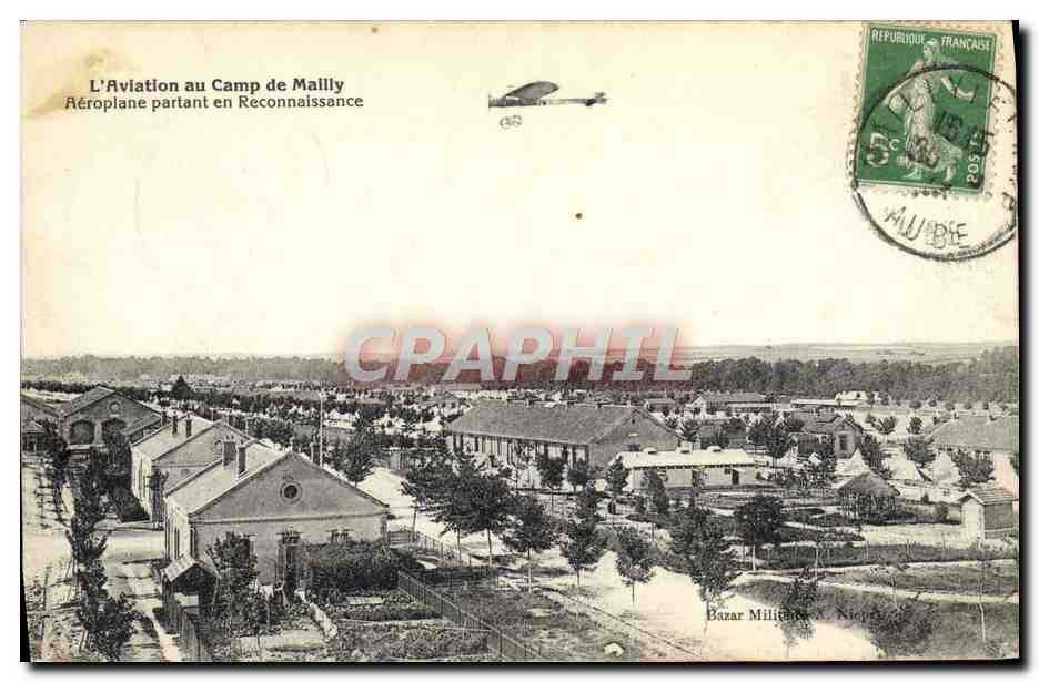 CPA Avion Aviation au camp de Mailly Aeroplane partant en reconnaissance 