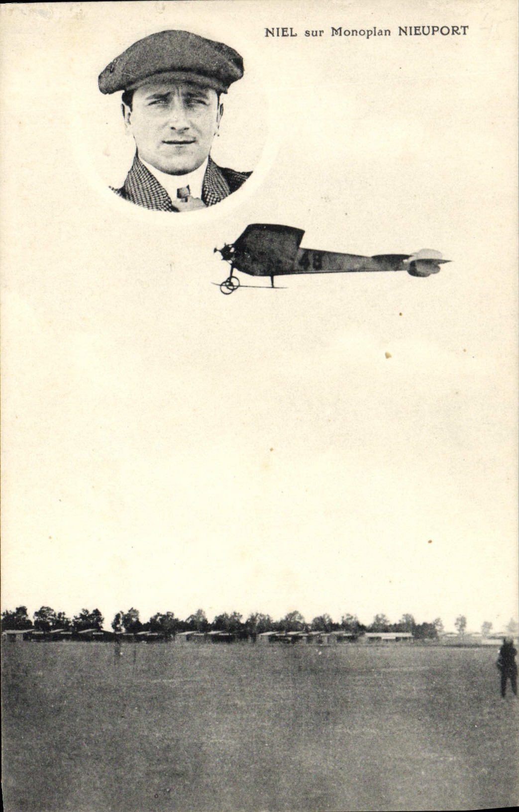 CPA Avion Aviation Niel sur monoplan Nieuport 