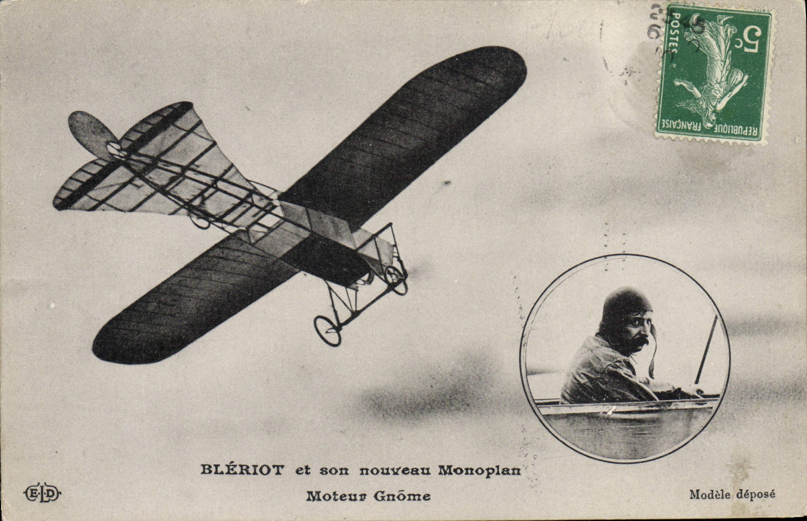 CPA Avion Aviation Bleriot et son nouveau monoplan Moteur Gnome 