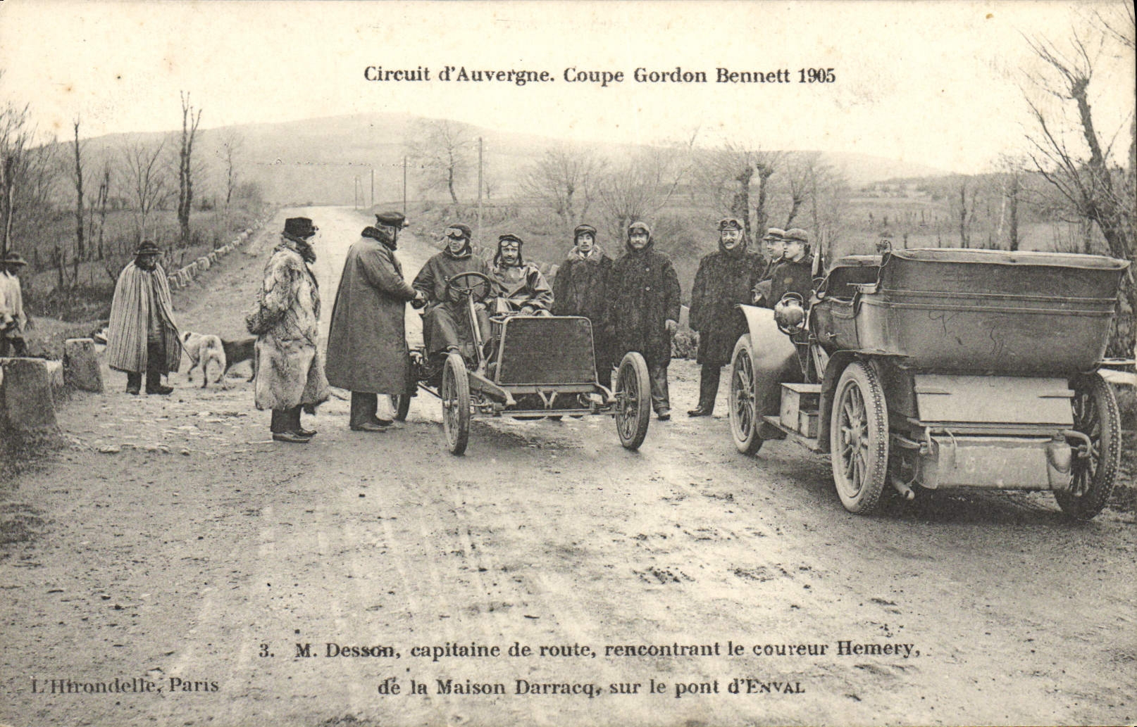 CPA Automobile CPA Automobile Coupe Gordon Bennett 5 juillet 1905 Circuit d'Auvergne Desson capitaine de route 