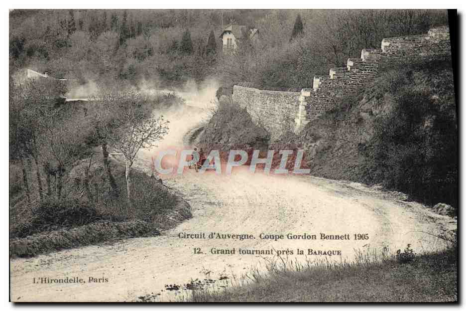 CPA Automobile CPA Automobile Coupe Gordon Bennett 5 juillet 1905 Circuit d'Auvergne Grand tournant pres la baraque