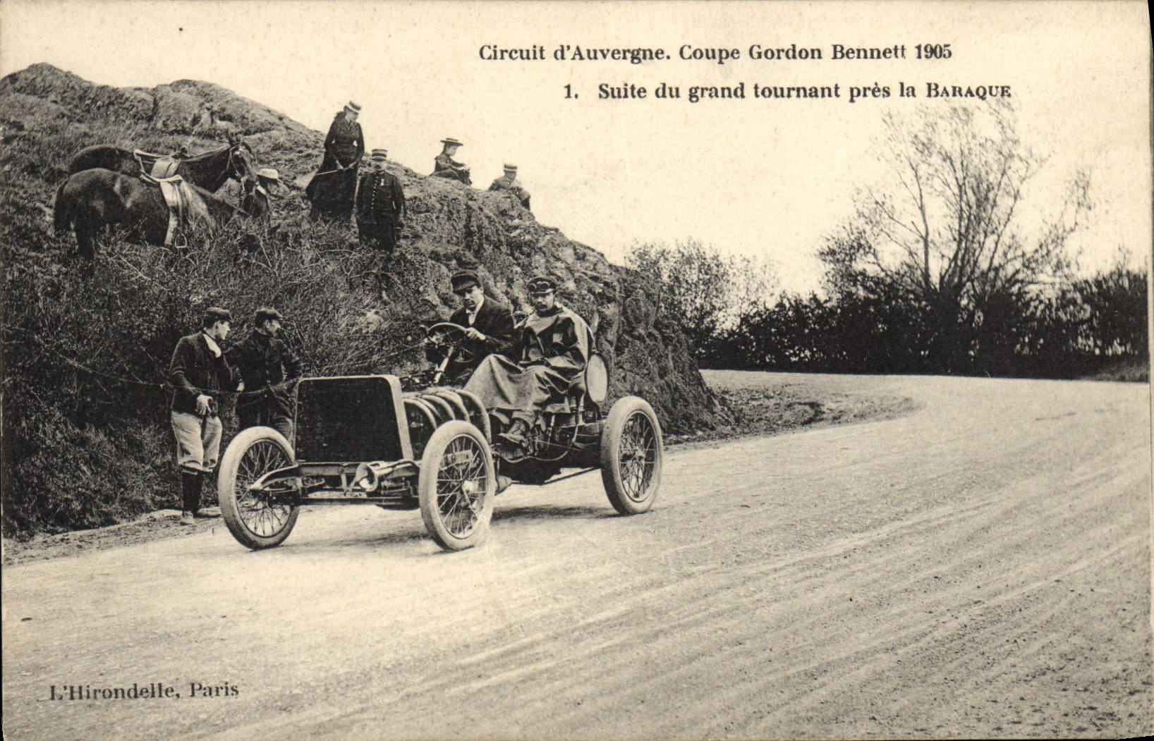 CPA Automobile CPA Automobile Coupe Gordon Bennett 5 juillet 1905 Circuit d'Auvergne Suite du grand tournant Baraque 