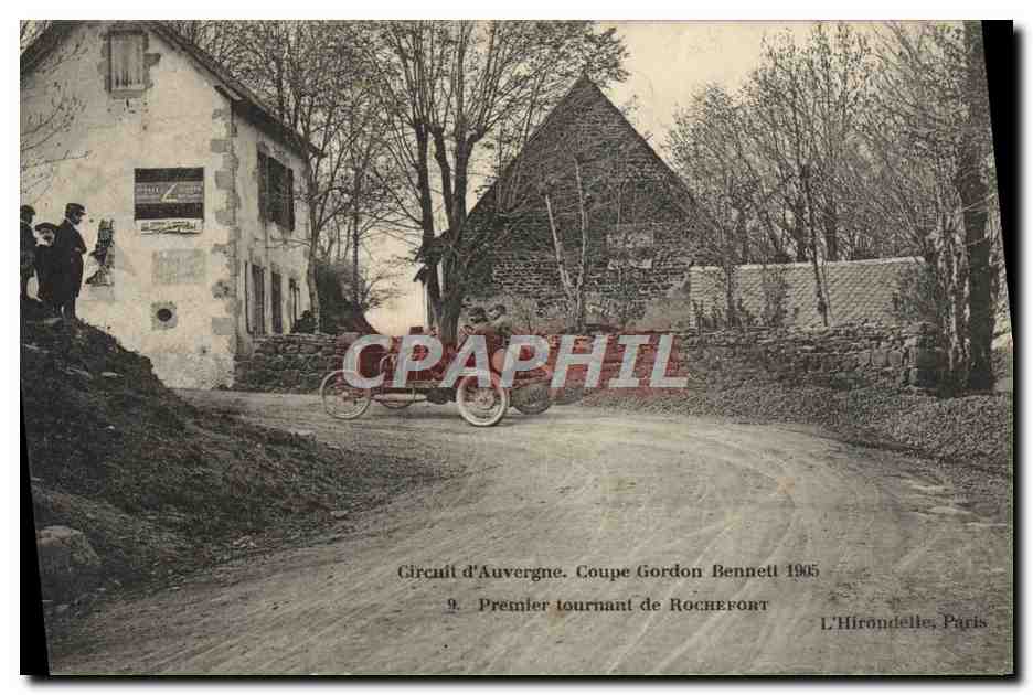 CPA Automobile CPA Automobile Coupe Gordon Bennett 5 juillet 1905 Circuit d'Auvergne Premier tournant de Rocehfort 