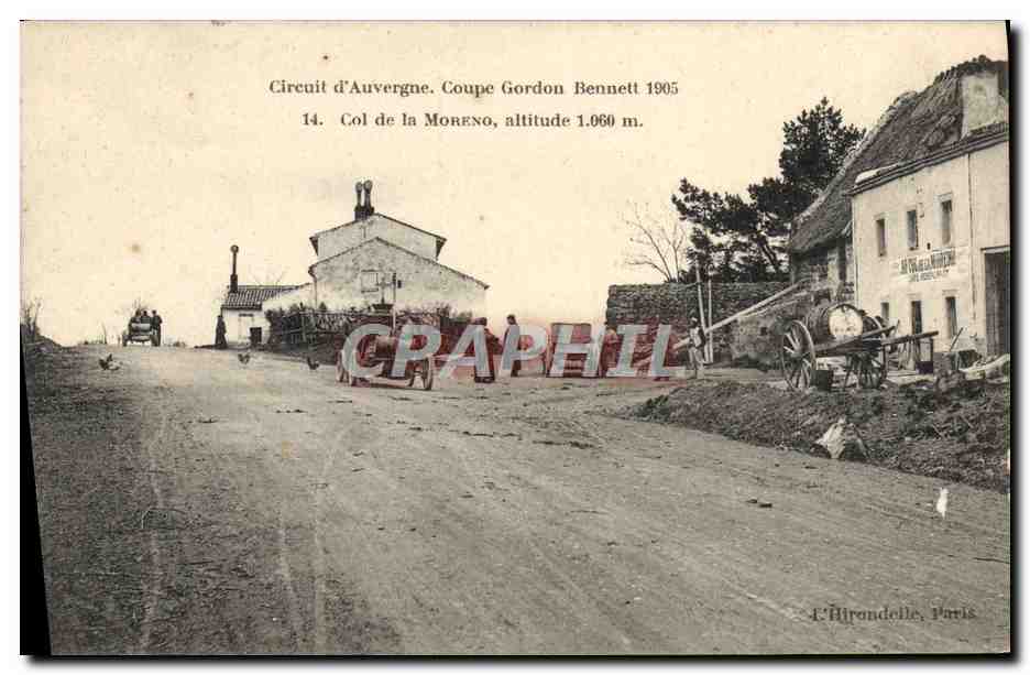 CPA Automobile CPA Automobile Coupe Gordon Bennett 5 juillet 1905 Circuit d'Auvergne Col de la Moreno 