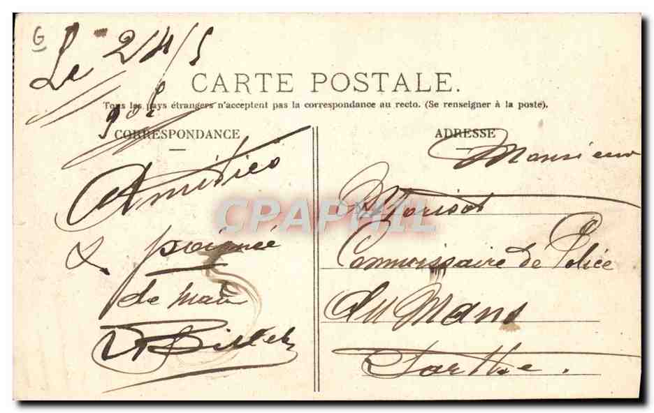 CPA Automobile CPA Automobile Coupe Gordon Bennett 5 juillet 1905 Circuit d'Auvergne Suite du grand tournant — Verso