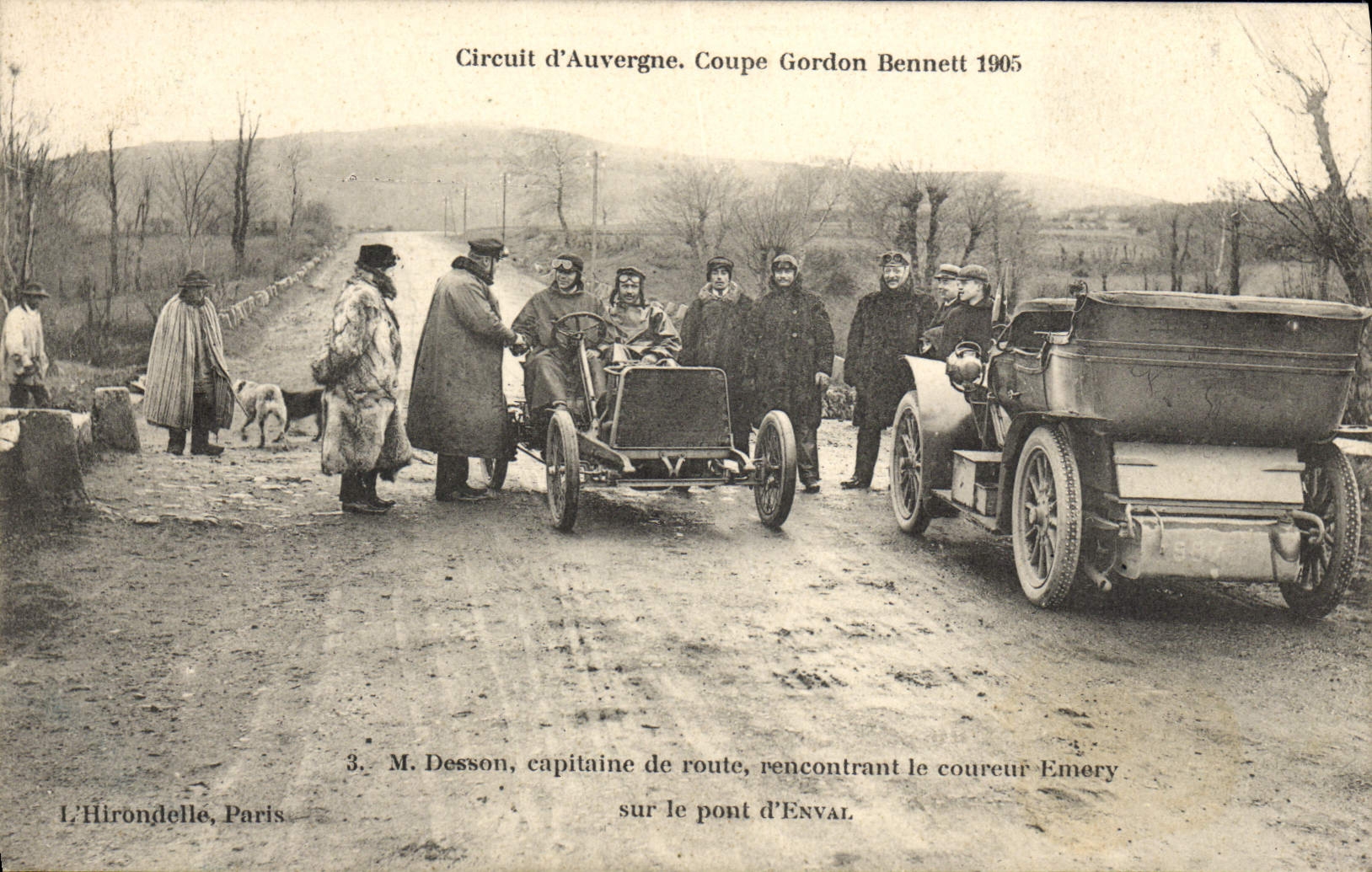 CPA Automobile CPA Automobile Coupe Gordon Bennett 5 juillet 1905 Circuit d'Auvergne Desson Capitaine de route 