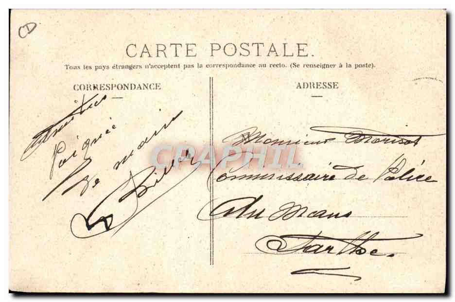 CPA Automobile CPA Automobile Coupe Gordon Bennett 5 juillet 1905 Circuit d'Auvergne Le Puy d eDome et la route  — Verso