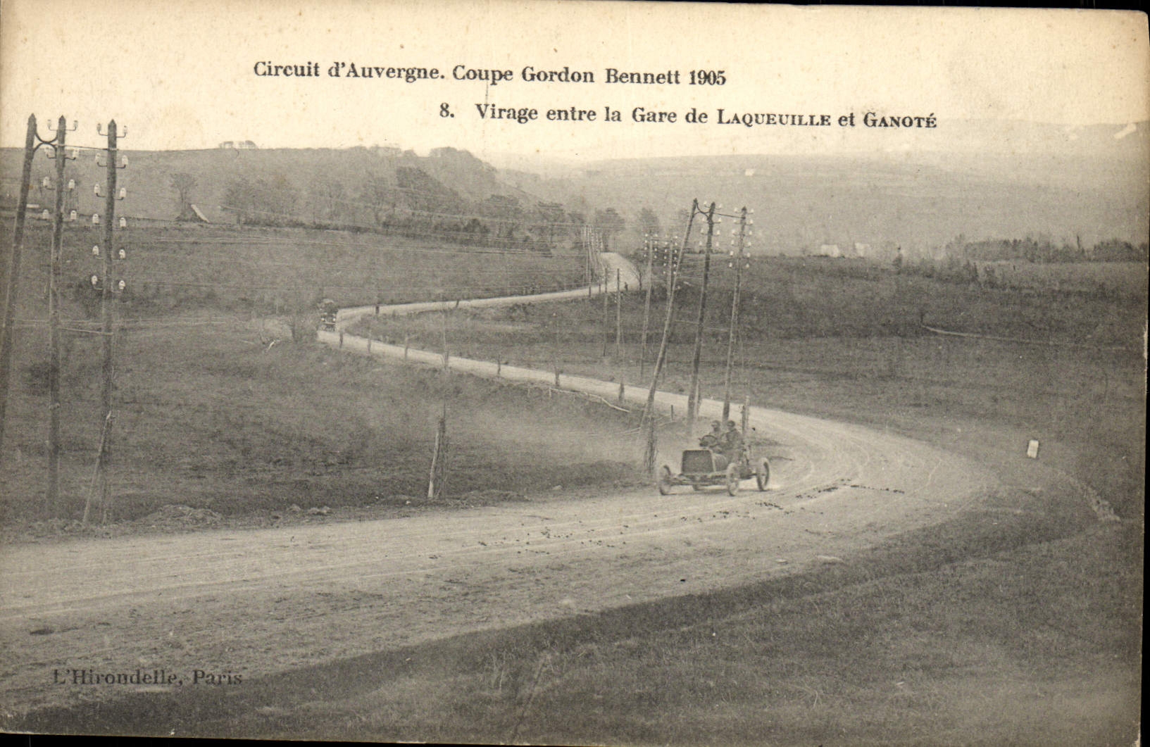 CPA Automobile CPA Automobile Coupe Gordon Bennett 5 juillet 1905 Circuit d'Auvergne Virage entre gare Laqueille Ganote