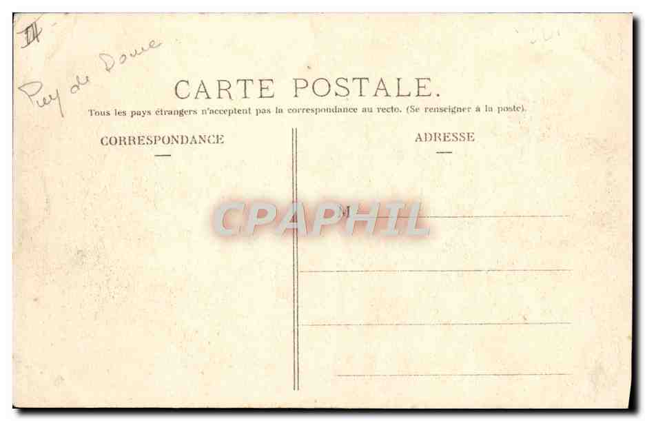 CPA Automobile CPA Automobile Coupe Gordon Bennett 5 juillet 1905 Circuit d'Auvergne Panorama de Rochefort et les deux  — Verso