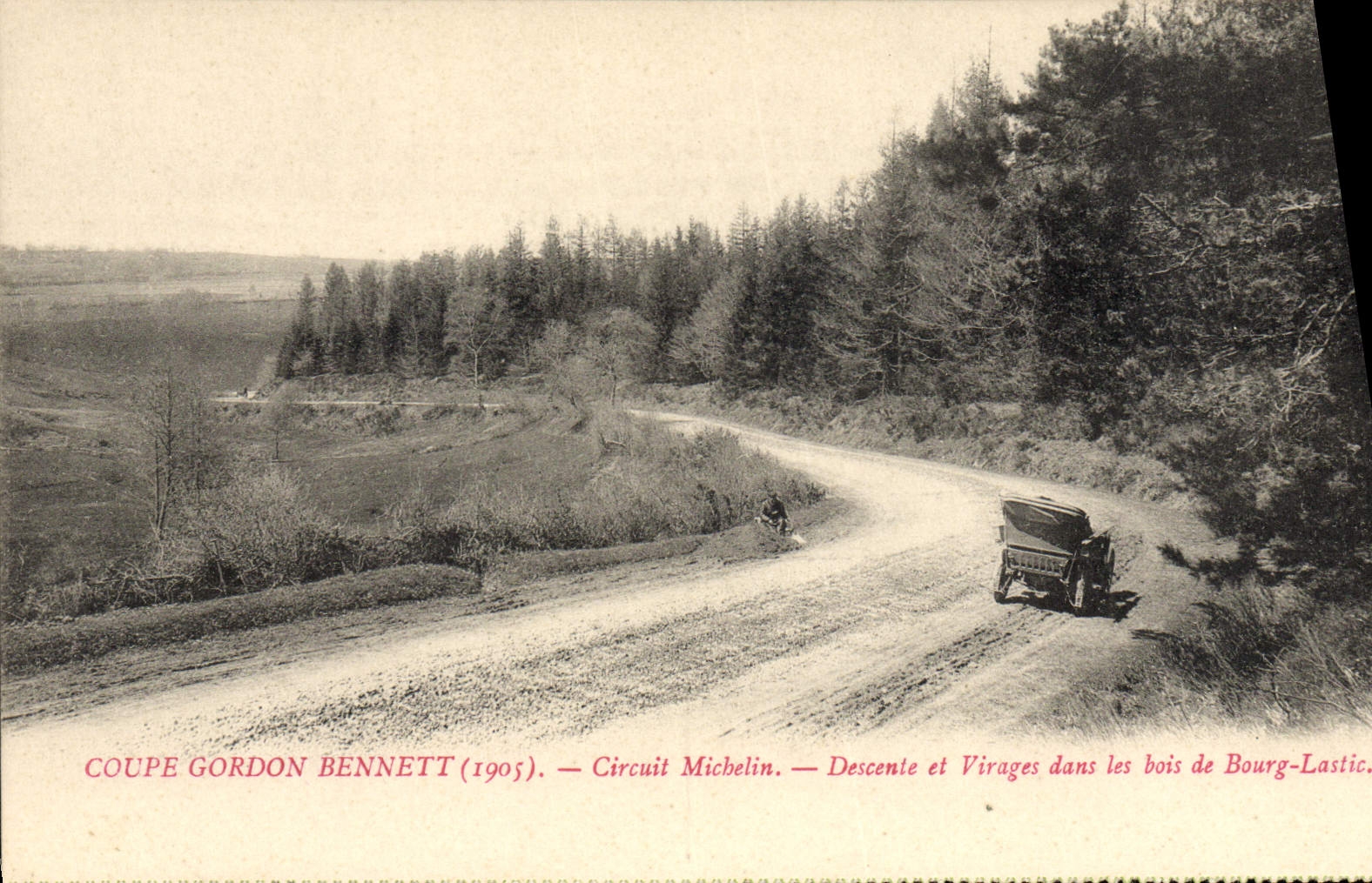 CPA Automobile CPA Automobile Coupe Gordon Bennett 5 juillet 1905 Circuit d'Auvergne Circuit Michelin Descente et virage