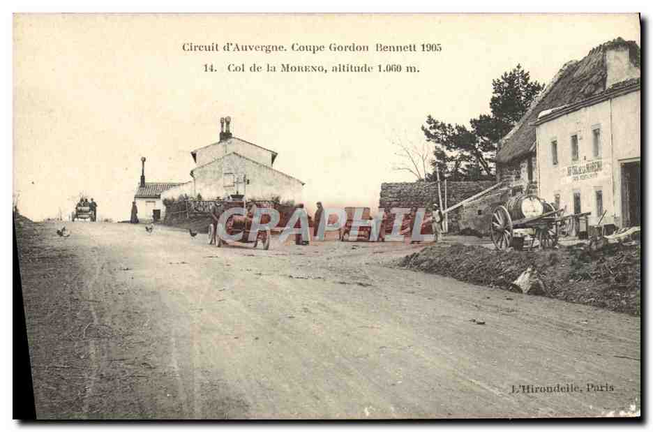 CPA Automobile CPA Automobile CPA Automobile Coupe Gordon Bennett 5 juillet 1905 Circuit d'Auvergne Col de la Moreno