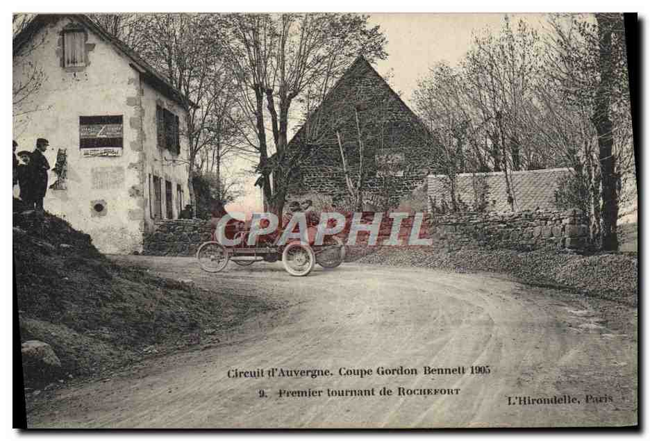 CPA Automobile CPA Automobile CPA Automobile Coupe Gordon Bennett 5 juillet 1905 Circuit d'Auvergne Premier tournant de 