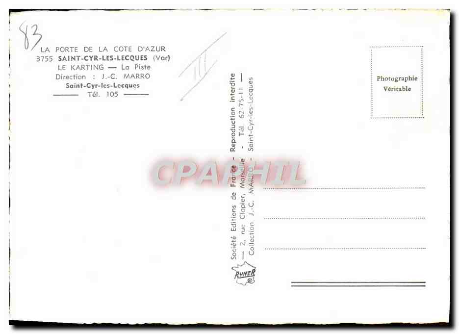 CPM Automobile Saint Cyr Les Lecques Le karting La piste  — Verso