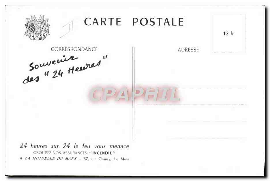 CPM Automobile Souvenir des 24 heures du Mans Le depart — Verso