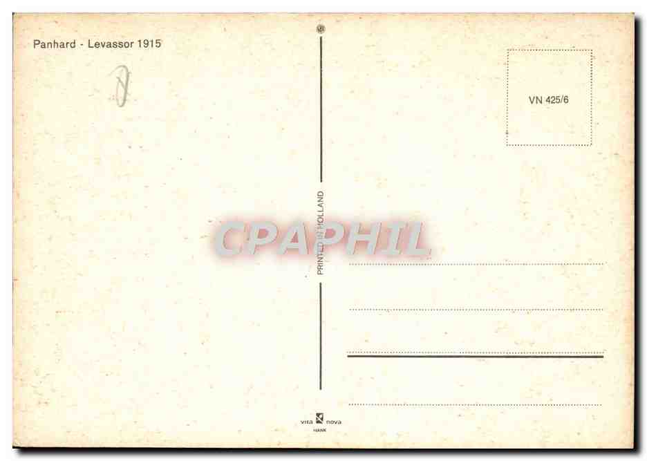 Panhard - Levassor 1915 — voiture de collection — imprimée en Hollande — Reverso