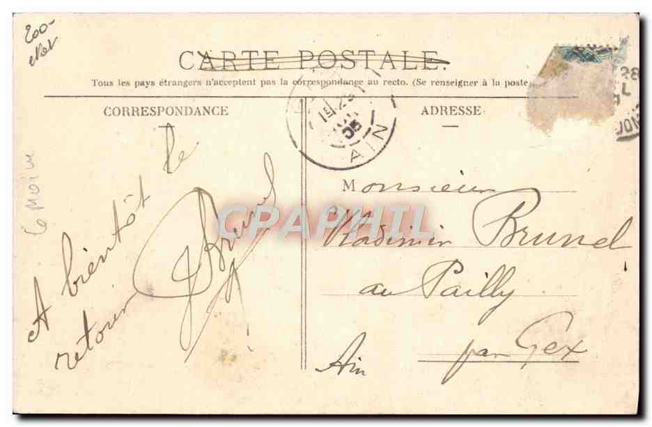 CPA Automobile Blanchi Circuit d'Auvergne  — Verso