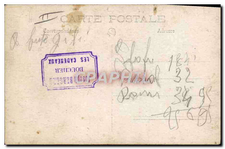 CARTE PHOTO Automobile Autobus Excelsior Garage Lourdes — Verso